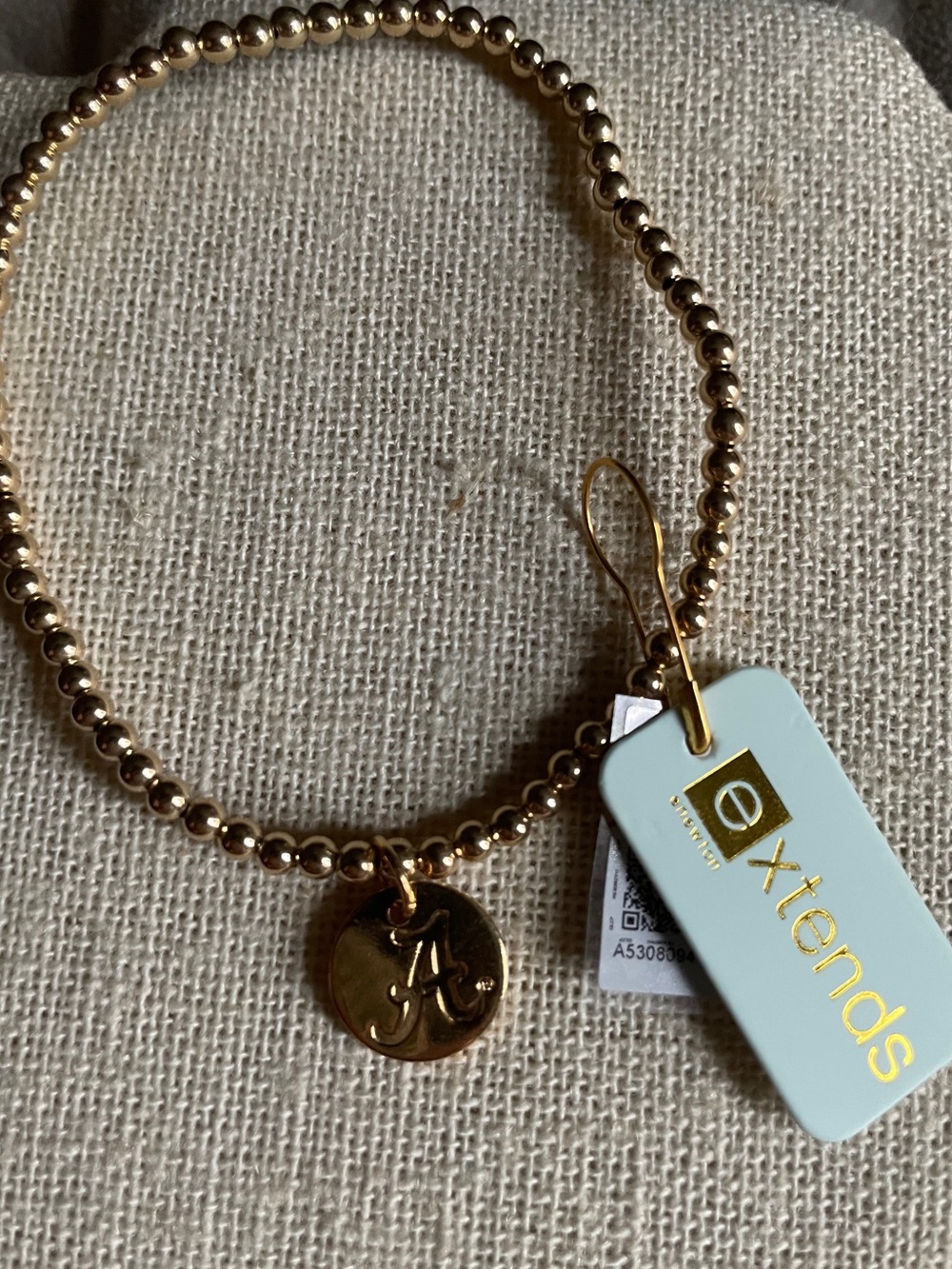 ENewton Extends Gold Beaded 'A' Charm Bracelet from the Collegiate Collection